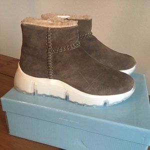 Seychelles Winded Shearling Ankle Boots ANTHROPOLOGIE 7.5 Taupe NEW IN BOX